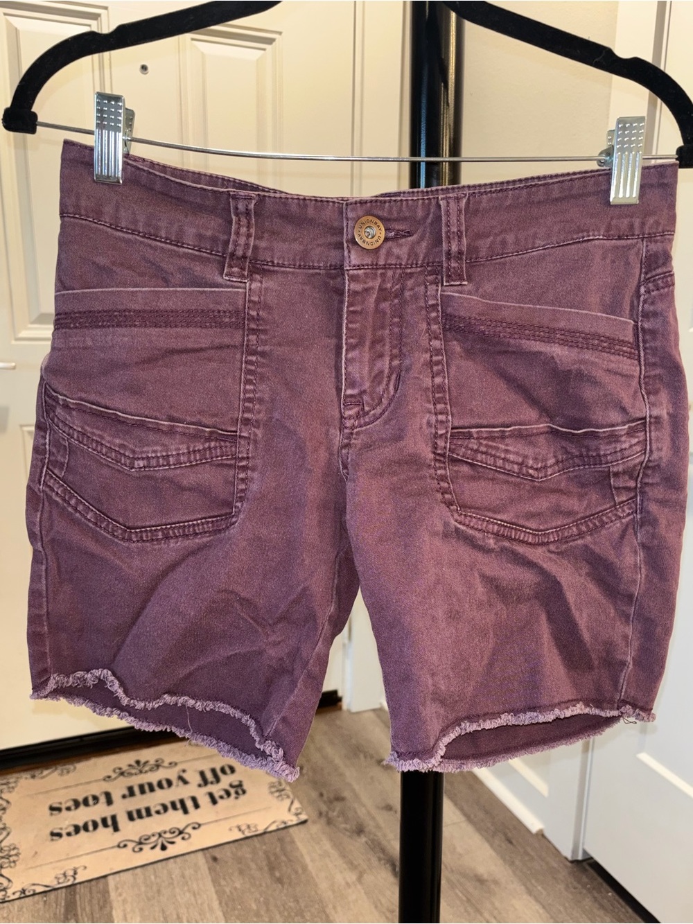 Y2K UNIONBAY Washed Plum Utility Jean Shorts